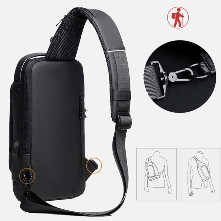 Mochila de Ombro  com Senha USB Slim Bag