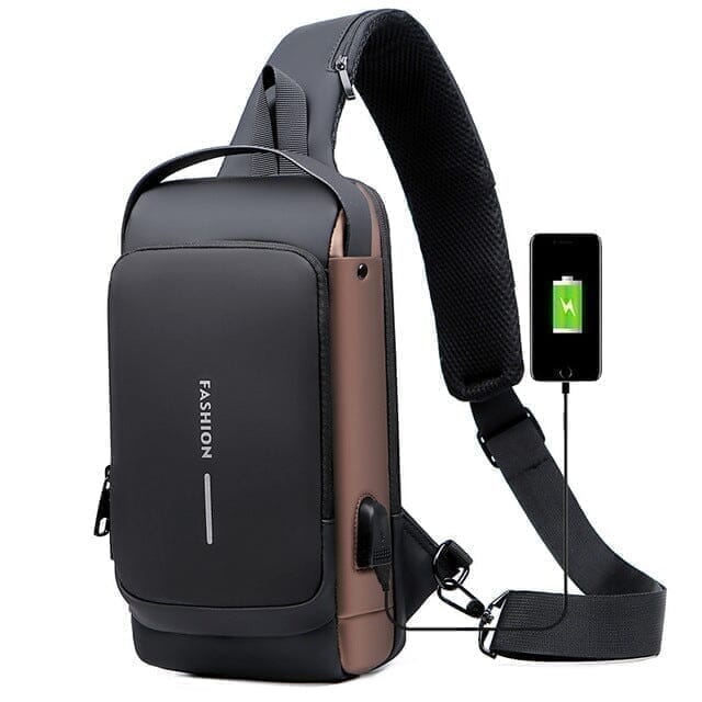 Mochila de Ombro  com Senha USB Slim Bag